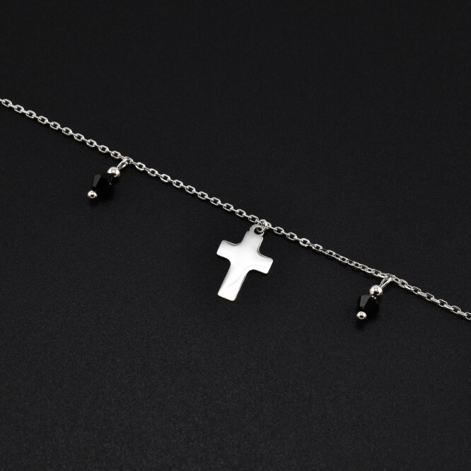Bratara dama din argint cu accesorii in forma de cruce