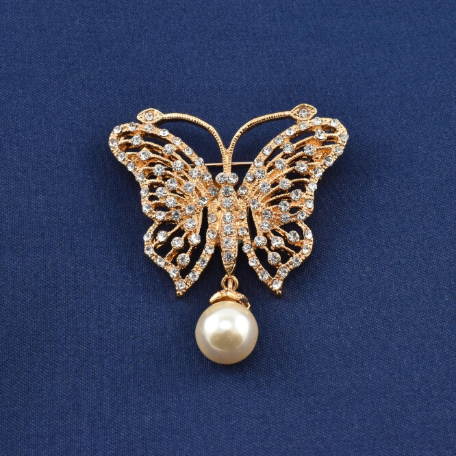 Brosa "Fluture" cu cristale zirconia