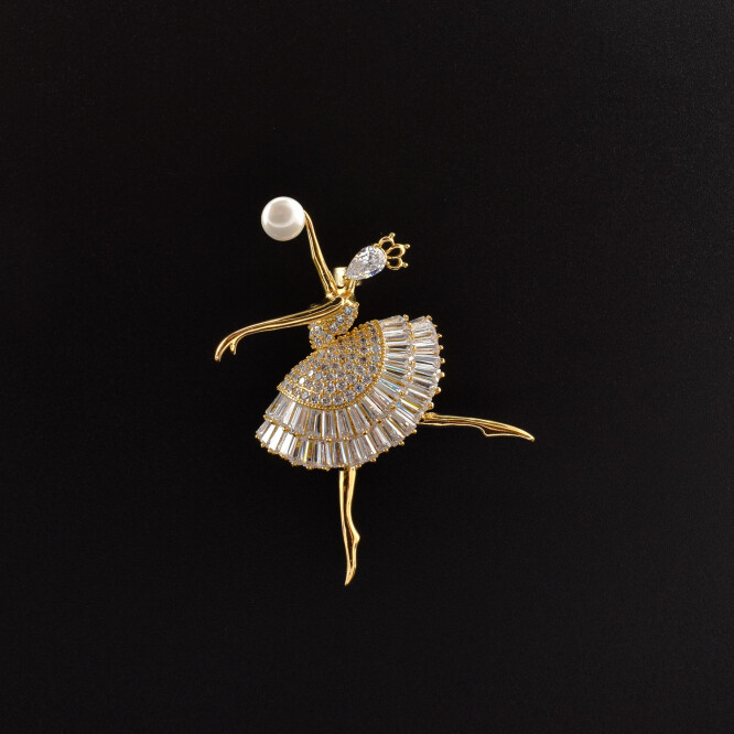 Brosa "Balerina" cu cristale swarovski