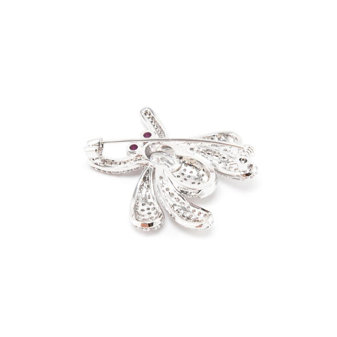 Brosa in forma de paianjen cu cristale swarovski placata cu aur alb 18k