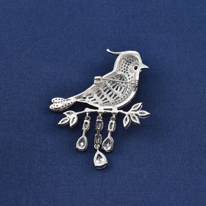 Brosa "pasare" cu cristale swarovski