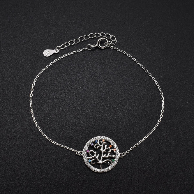 Bratara dama din argint copacul vietii si cristale swarovski