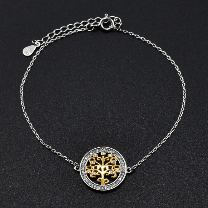 Bratara dama din argint placata cu aur cu cristale swarovski 18k BDAG-B-42
