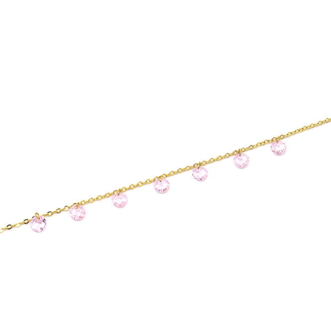 Bratara dama cu accesorii rotunde placata cu aur 18k
