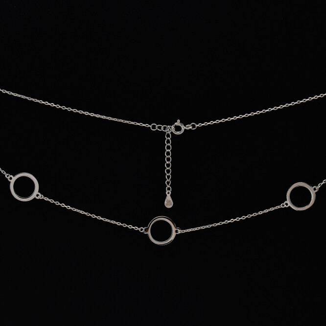 Lantisor dama din argint cu accesorii in forma de cerc