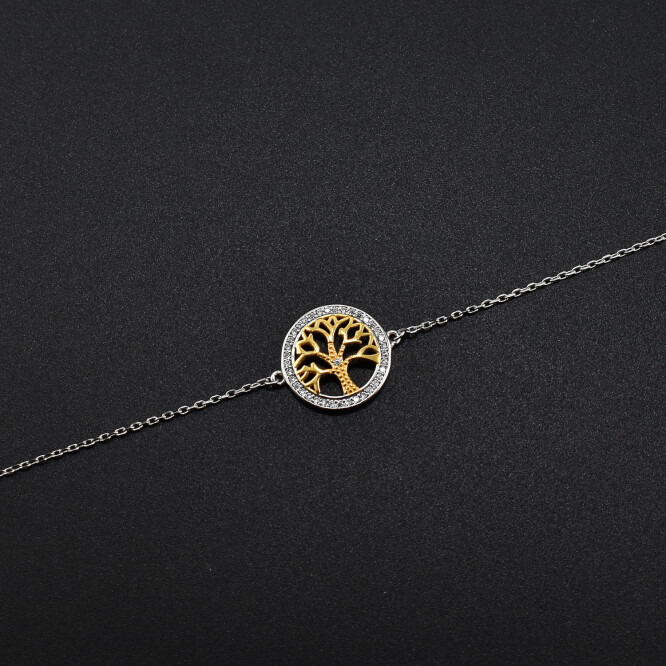 Bratara dama din argint placata cu aur cu cristale swarovski 18k BDAG-B-47