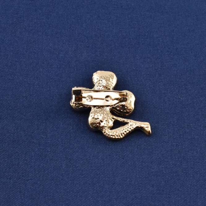 Martisor brosa "trifoi cu patru foi" cu cristale zirconia