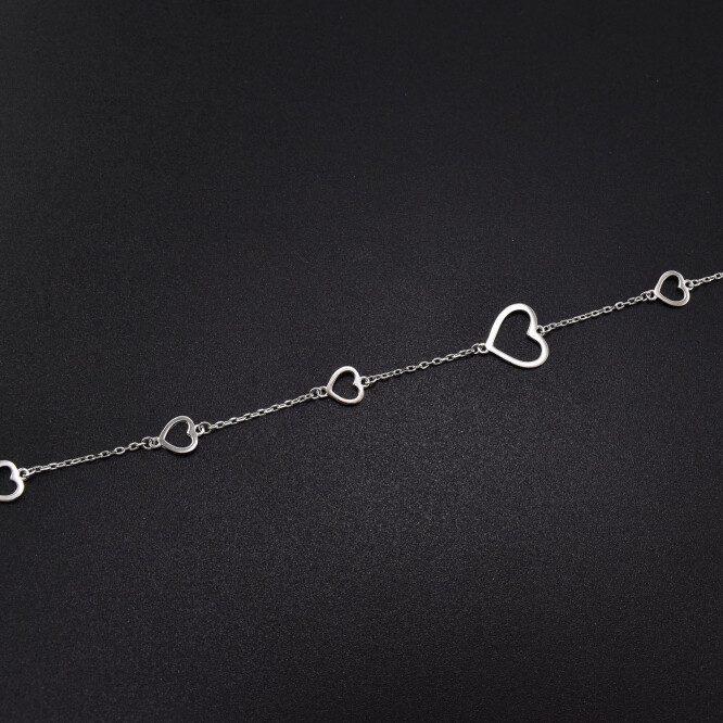 Bratara dama din argint cu accesorii in forma de inima BDAG-B-98