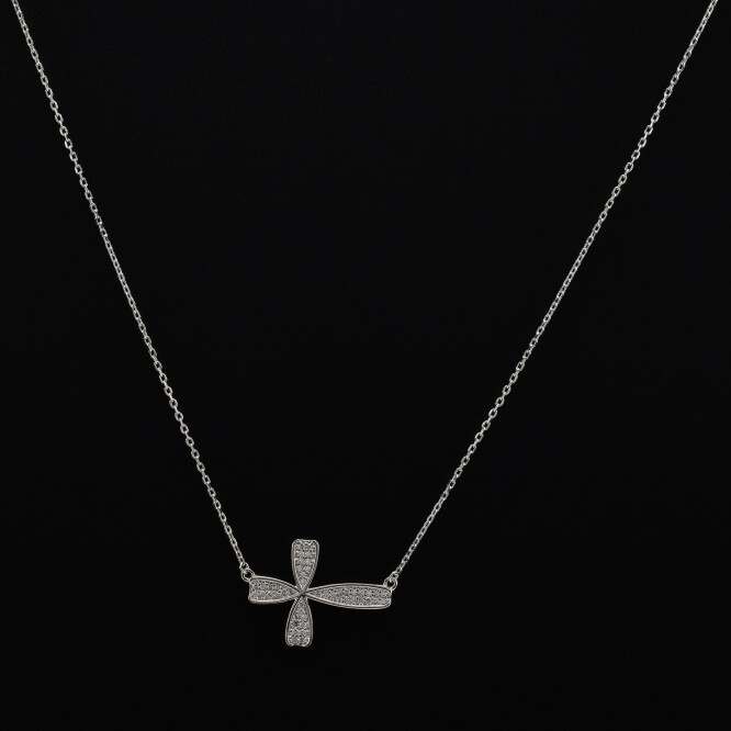 Lantisor dama din argint cu accesoriu in forma de cruce
