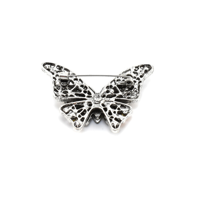 Brosa "Fluture" cu cristale multicolore