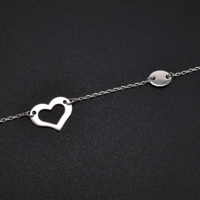 Bratara dama din argint cu accesoriu in forma de inima