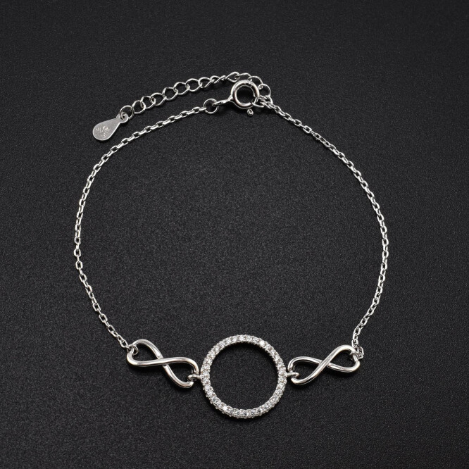 Bratara dama din argint accesorii in forma de infinit 