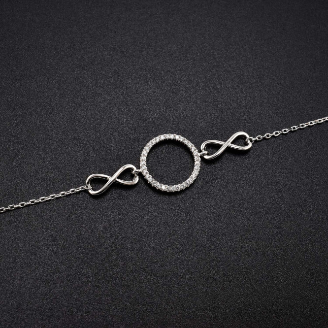 Bratara dama din argint accesorii in forma de infinit 