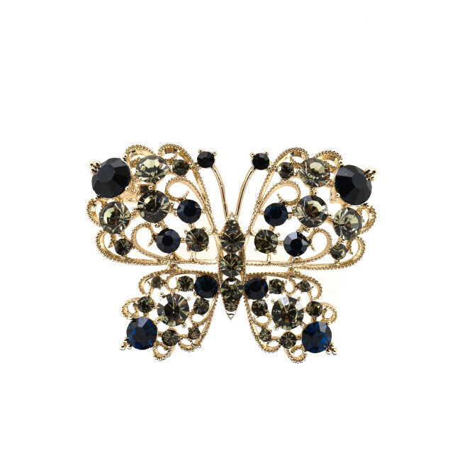 Brosa "Fluture" aurie cu cristale zirconia