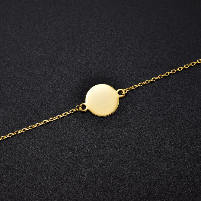 Bratara dama din argint placat cu aur 18K accesoriu in forma de banut