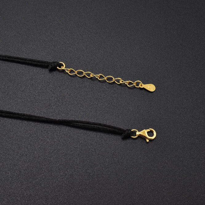 Bratara dama cu snur si accesoriu din argint placat cu aur 18K in forma de inima si infinit