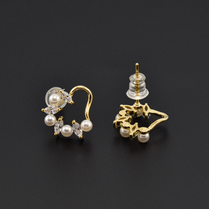 Cercei dama, ace din argint, placati cu aur 18K BGP-AG-C-33