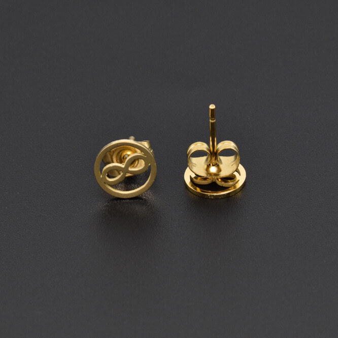 Cercei dama rotunzi placati cu aur 18K infinit