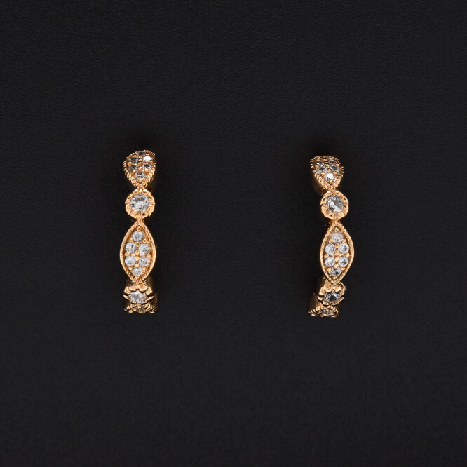 Cercei dama placati cu aur 18K in forma de semicerc