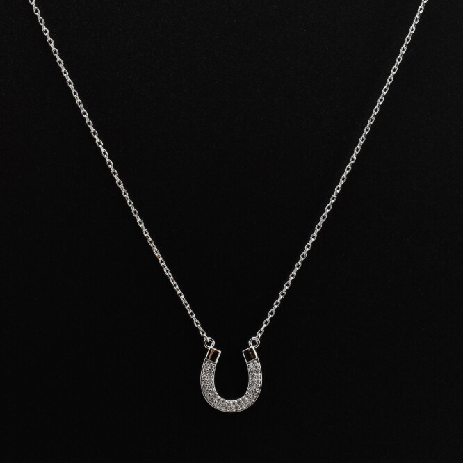 Lantisor dama din argint cu accesoriu in forma de potcoava
