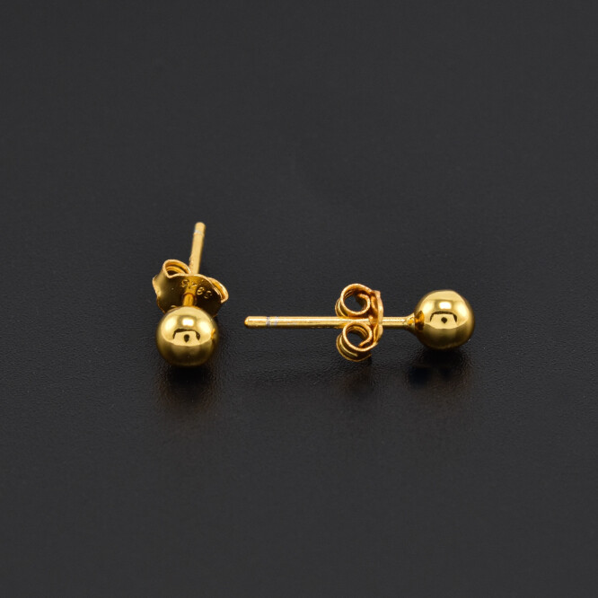 Cercei dama bobita din argint placati cu aur 18K