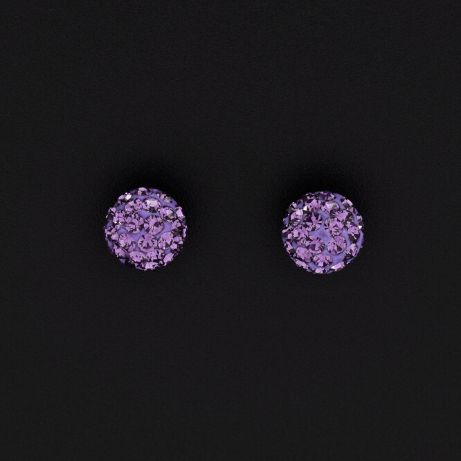 Cercei dama din argint bobita cu cristale swarovski mov